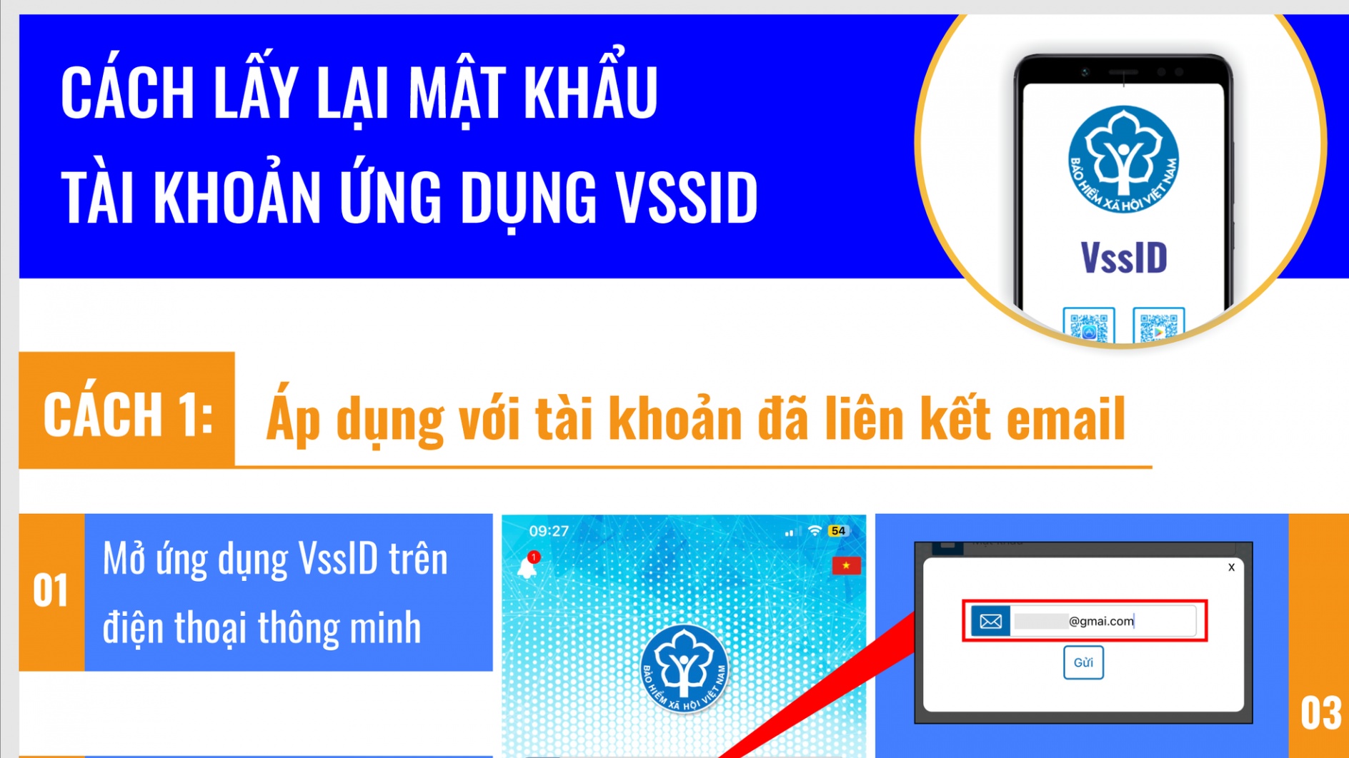 Cách lấy lại mật khẩu ứng dụng VssID