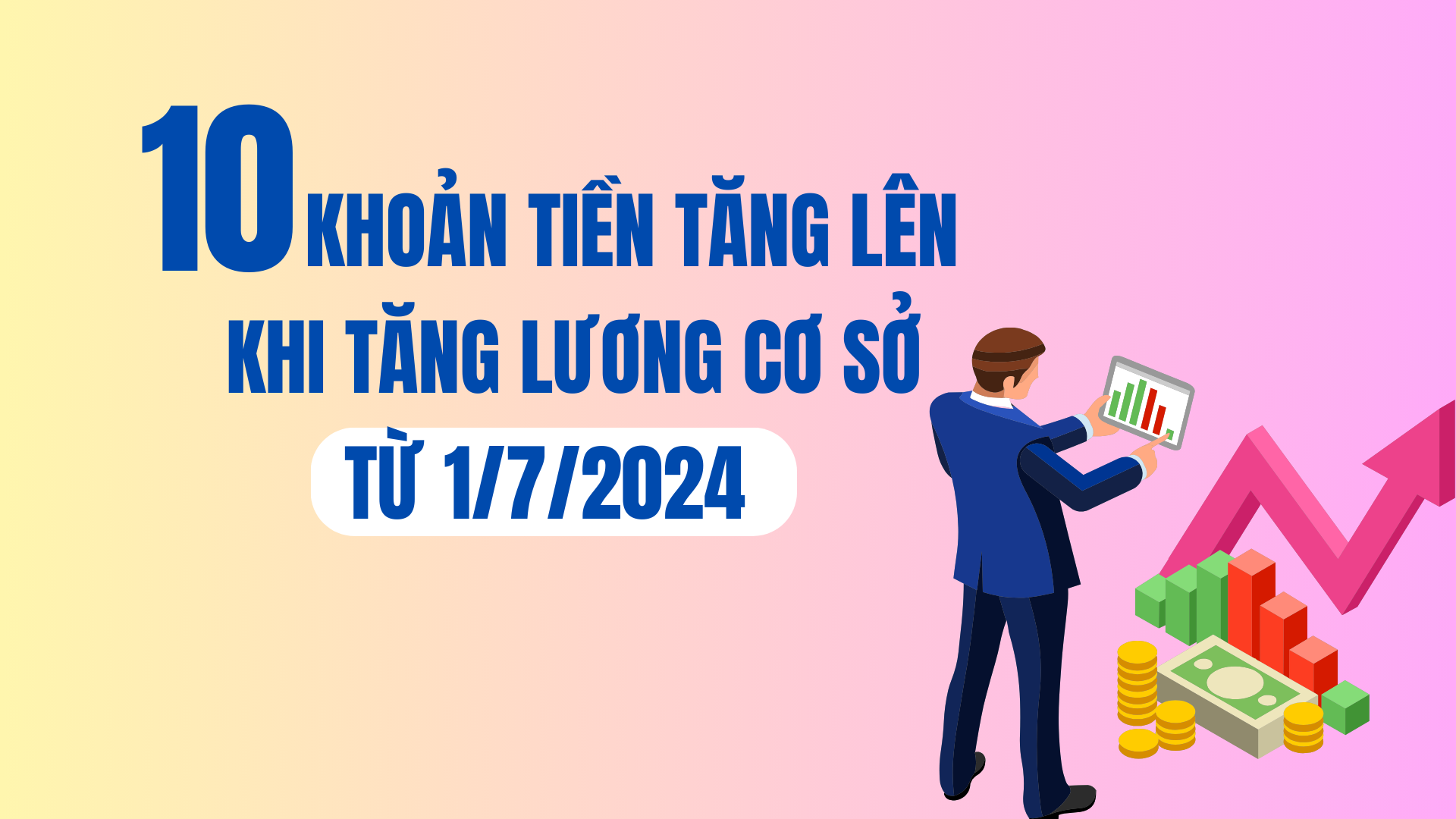 10 khoản tiền tăng lên khi tăng lương cơ sở từ 1/7/2024