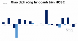 Tự doanh bán ròng nhẹ trong phiên đáo hạn phái sinh