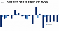 Trọn vẹn 1 tuần HOSE bị tự doanh bán ròng gần 1.200 tỷ đồng