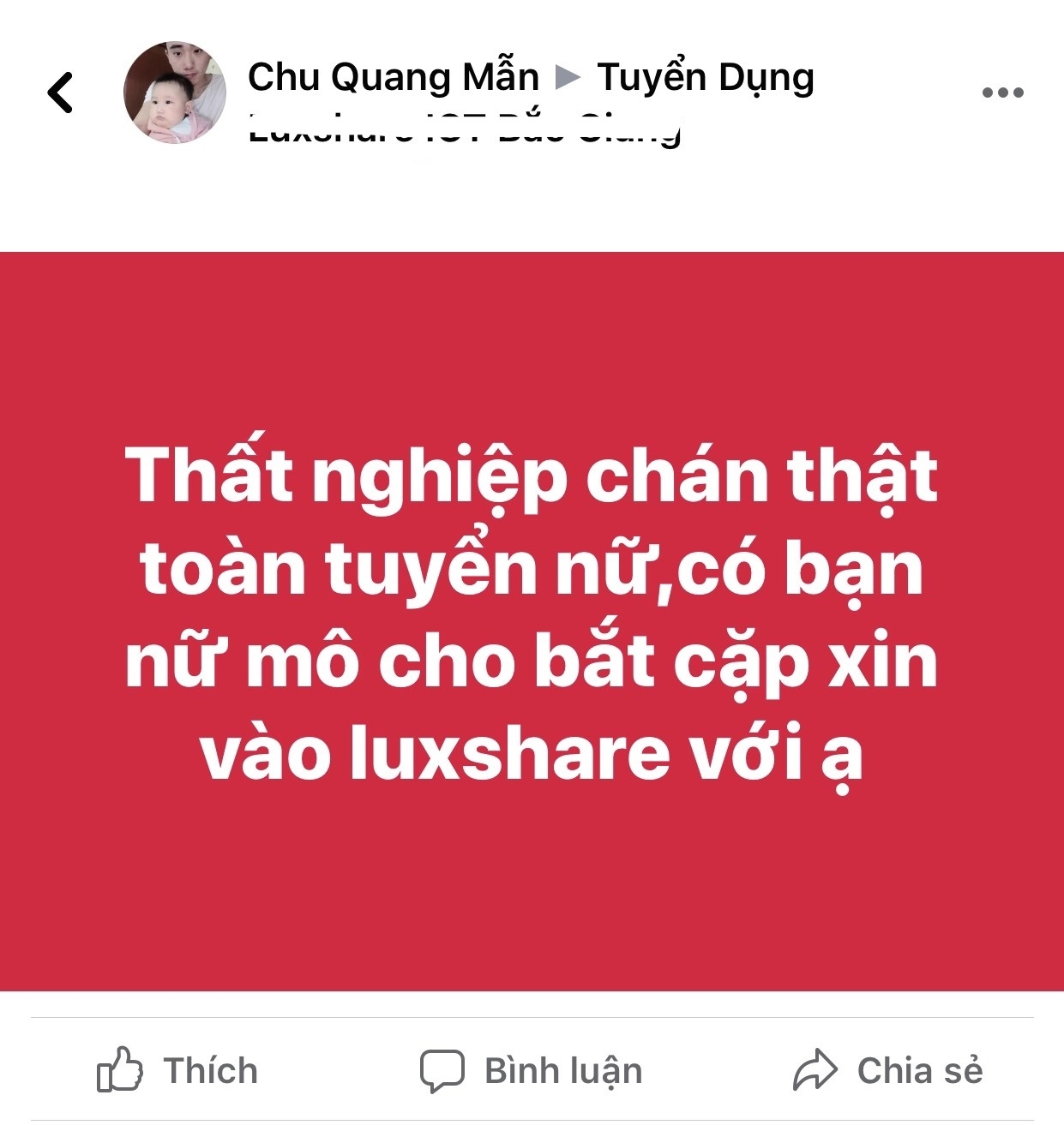 Lao động nam "kêu trời" vì không tìm được việc làm