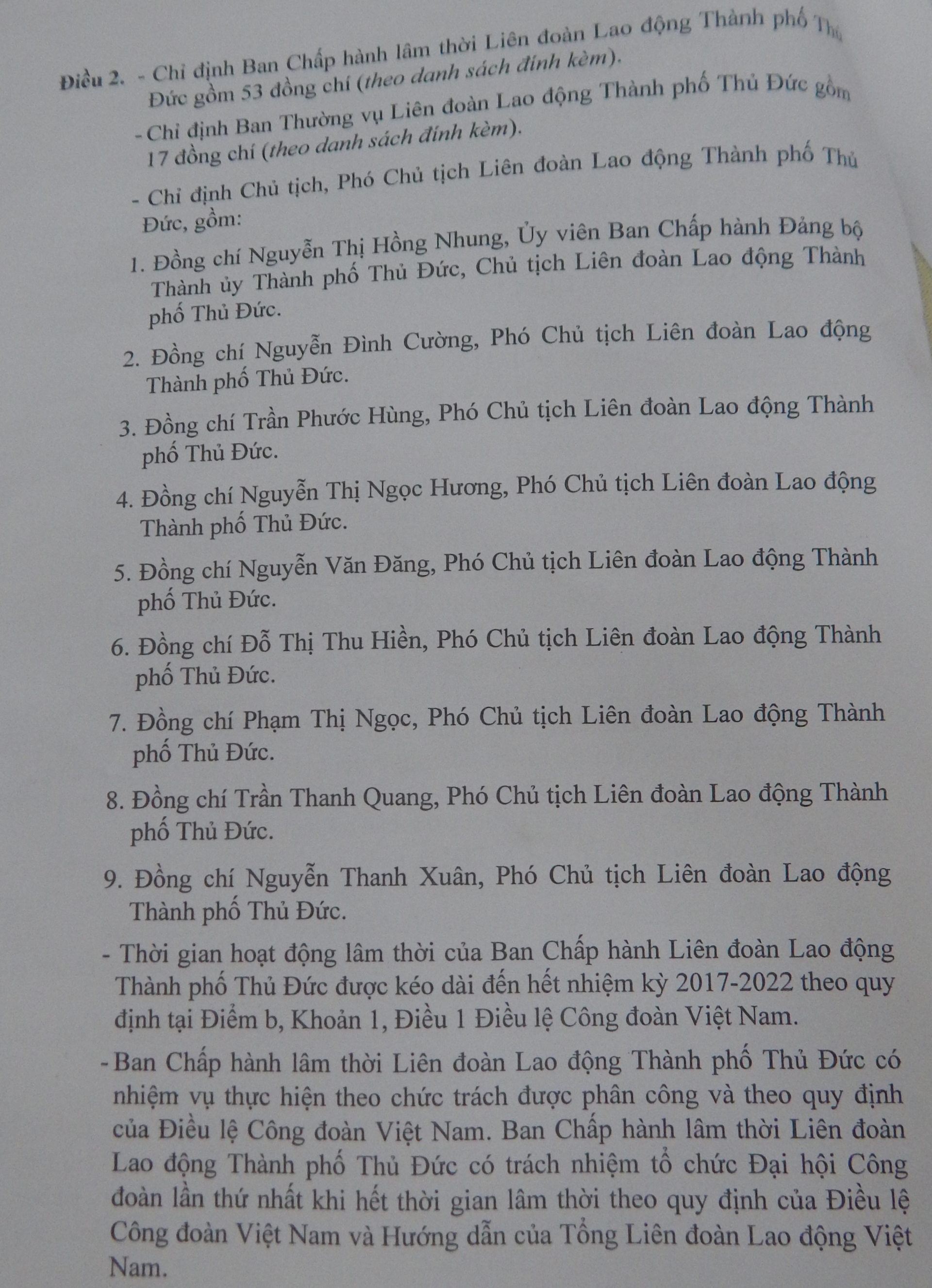 TP HCM: Công bố Quyết định thành lập Liên đoàn Lao động Thành phố Thủ Đức