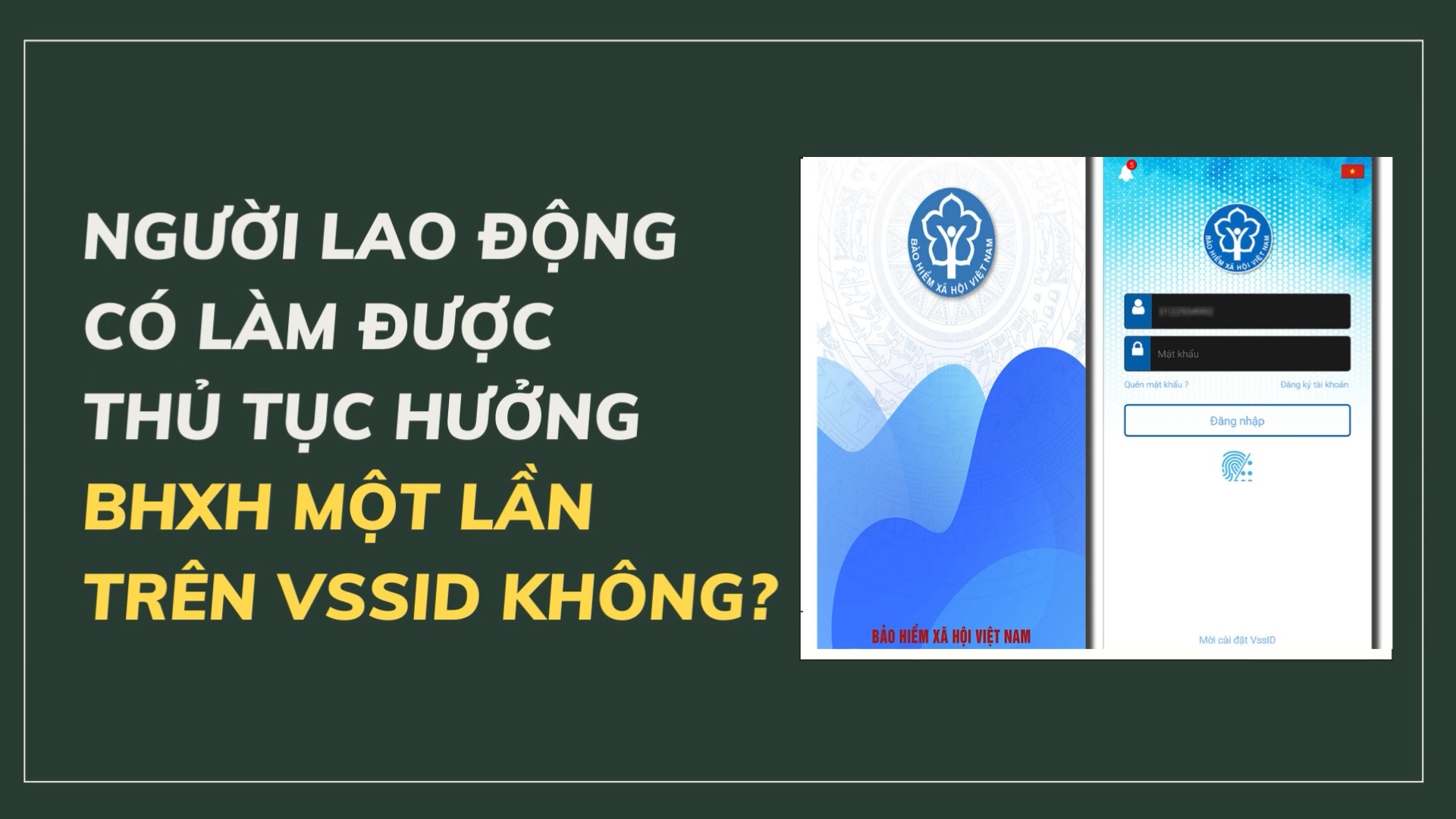 Người lao động có làm được thủ tục hưởng BHXH một lần trên VssID không?