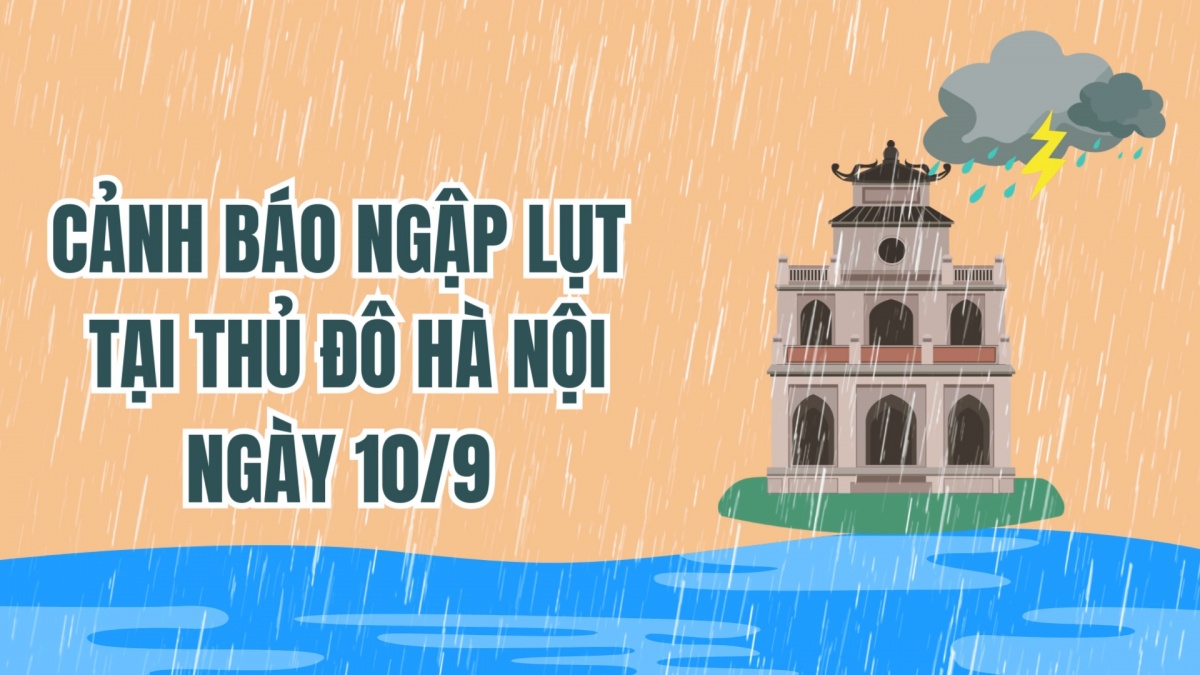 Cảnh báo ngập lụt tại Thủ đô Hà Nội ngày 10/9